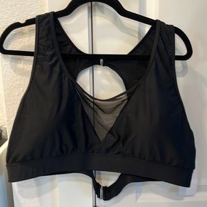 BNWT Swim top with mesh insert and double back clasp closures